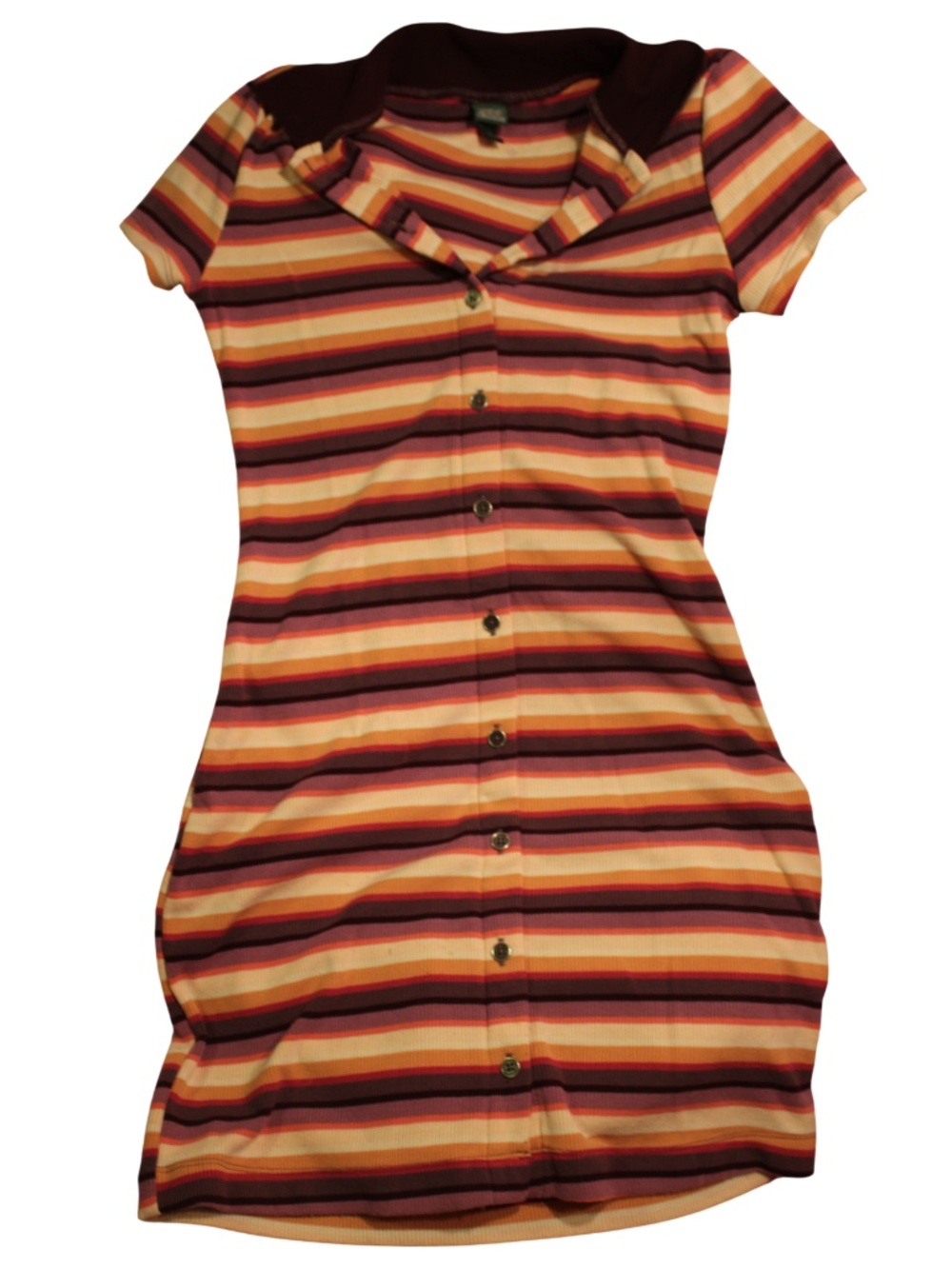 striped, button down dress with collar